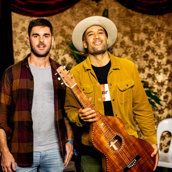 Richard Wilson and Ben Harper with a Style 3 Weissenborn Guitar at Bluesfest 2019