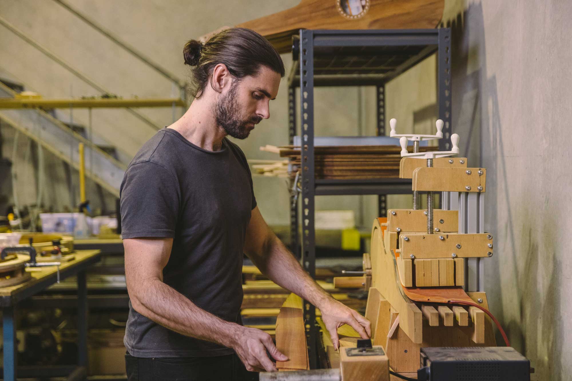 Richard Wilson working in his Weissenborn Workshop