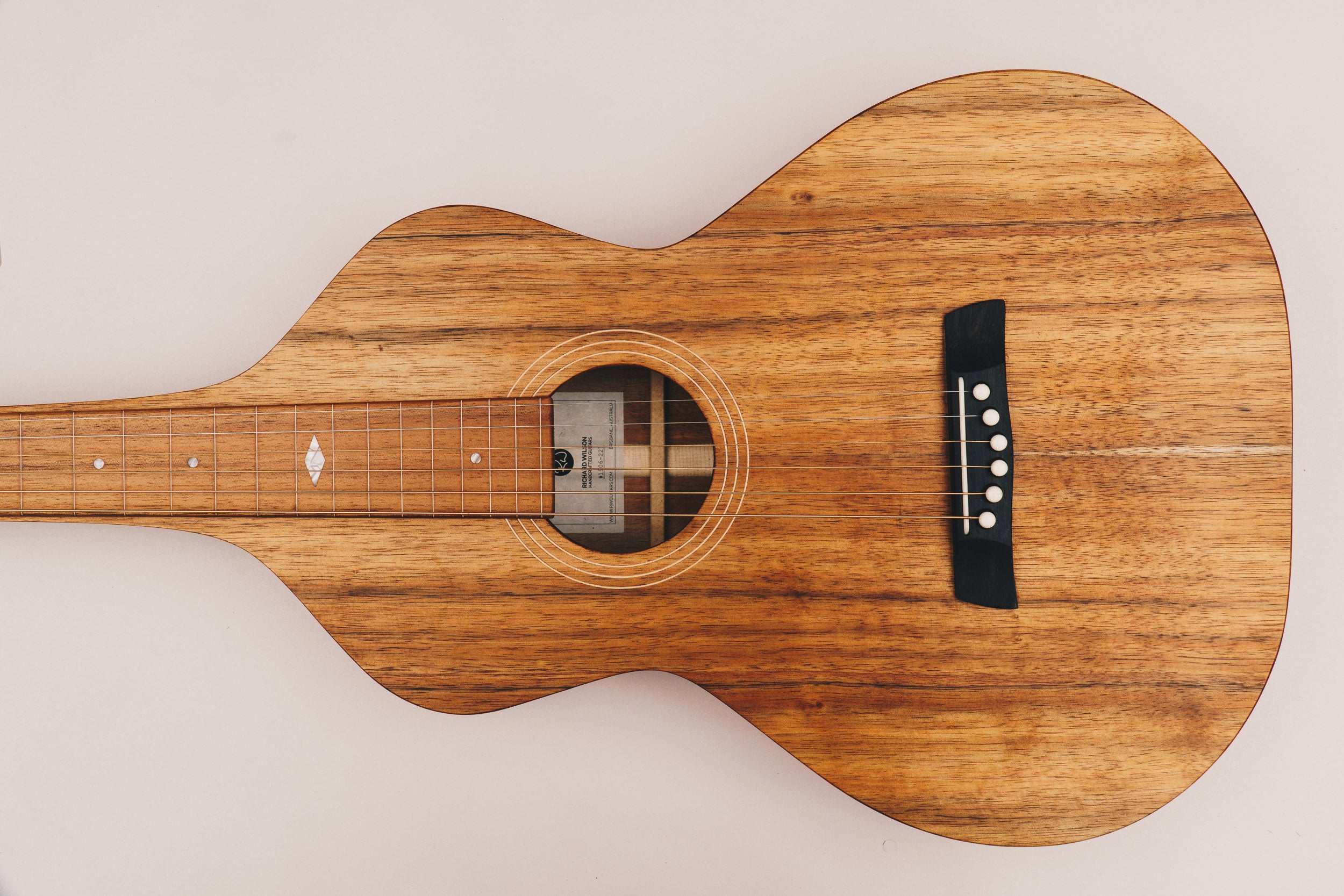 Hawaiian Koa Style 1 Weissenborn Acoustic Lap Steel Slide Guitar by master luthier Richard Wilson. Handcrafted in Australia. Serial no. RW1906-227.