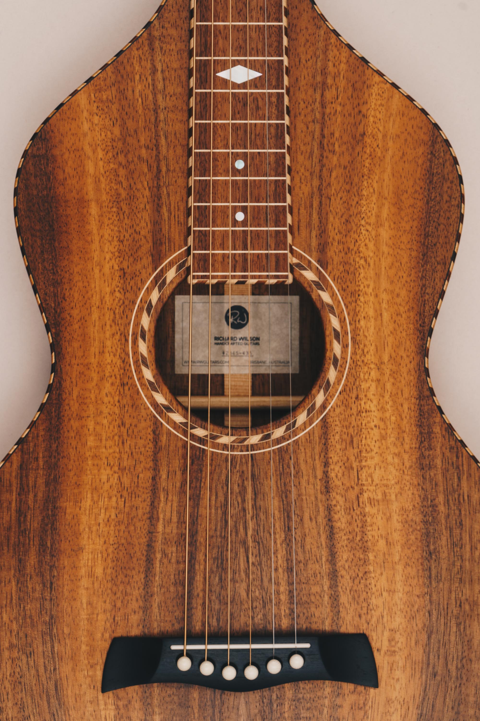 Hawaiian Koa Style 3 Weissenborn Guitar Weissenborn Acoustic Lap Steel Slide Guitar by master luthier Richard Wilson. Handcrafted in Australia. Serial no. RW2345-435.