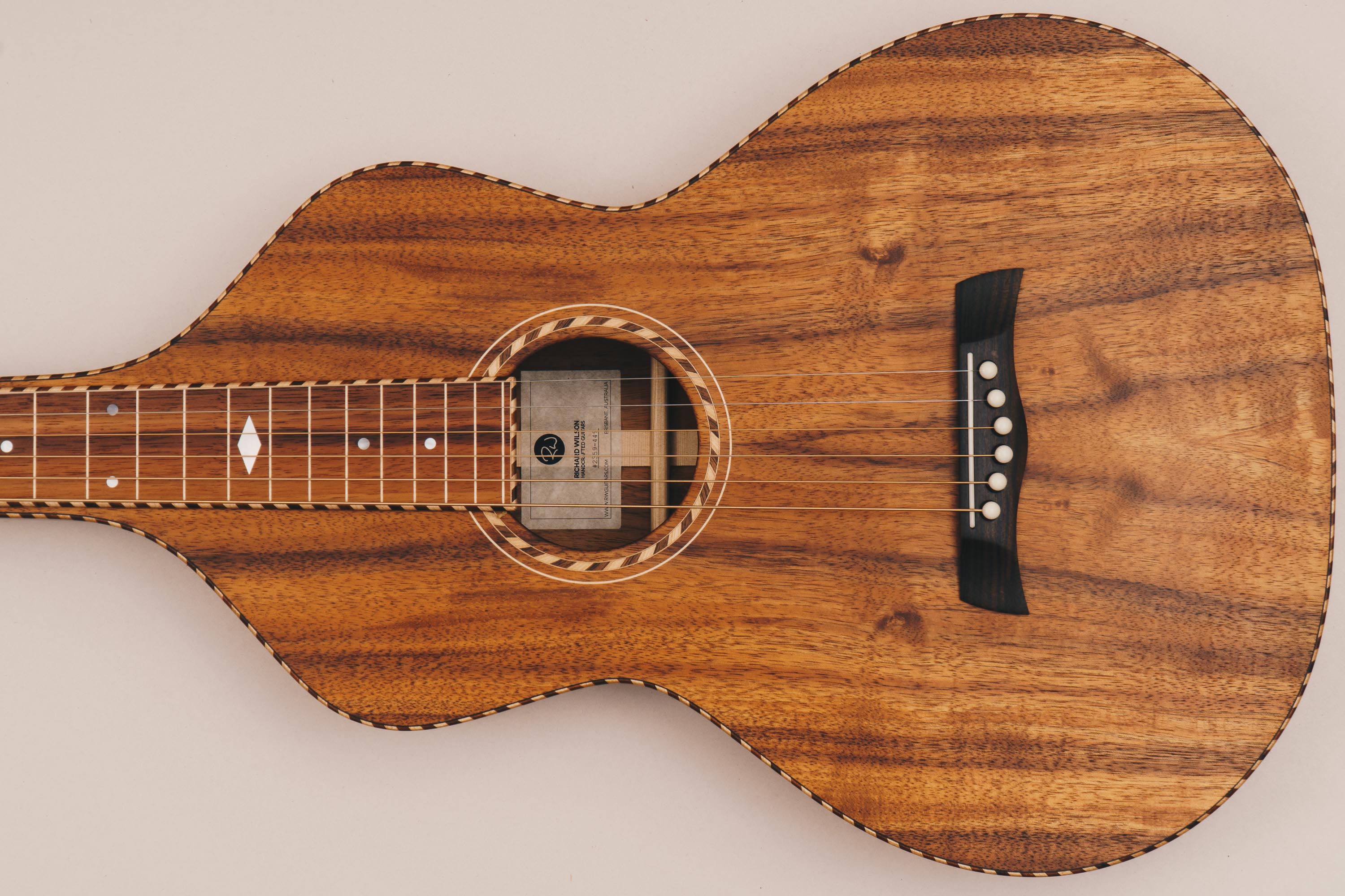 Hawaiian Koa Style 3 Weissenborn Guitar Weissenborn Acoustic Lap Steel Slide Guitar by master luthier Richard Wilson. Handcrafted in Australia. Serial no. RW2359-449.