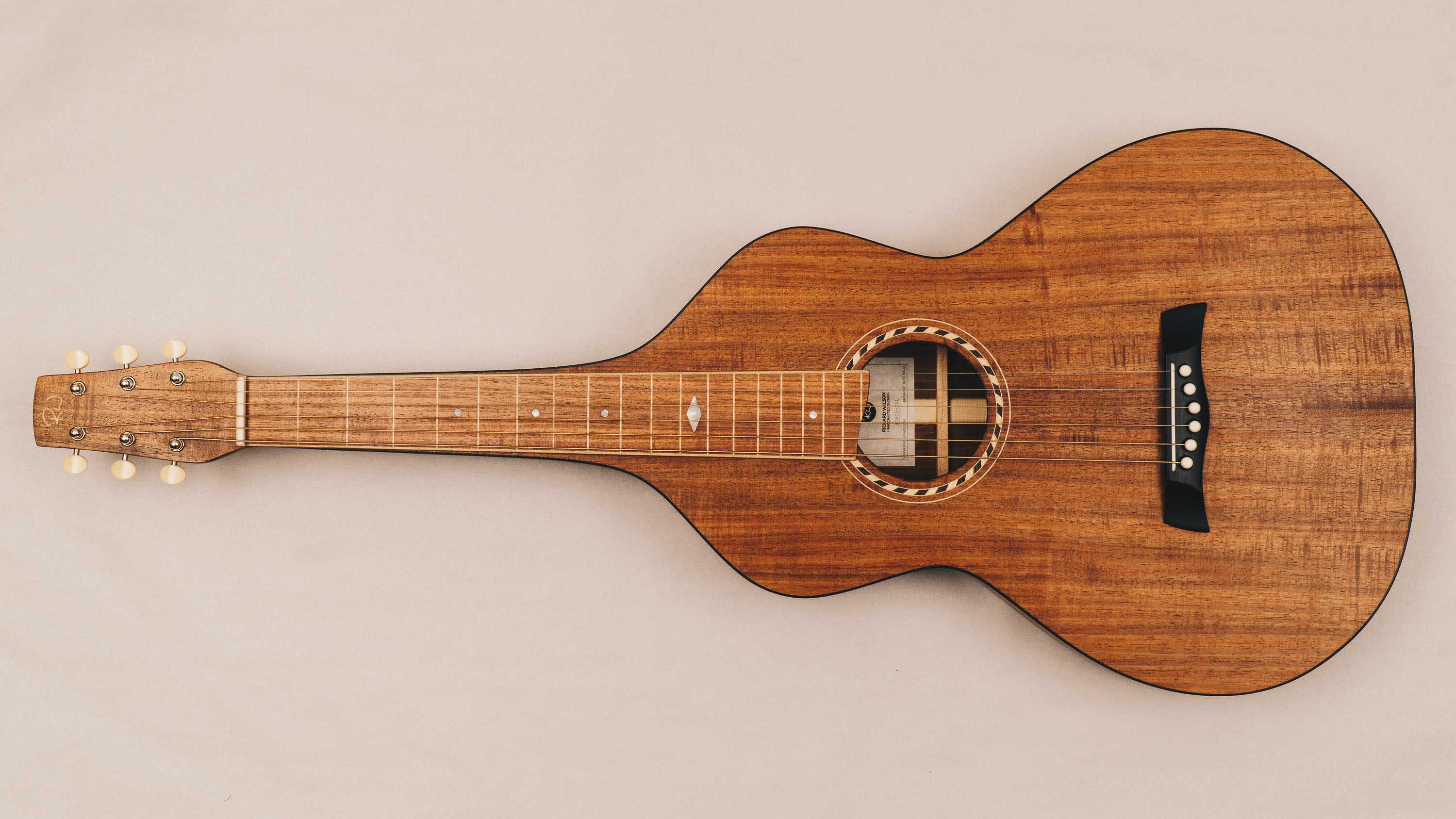Tasmanian Blackwood Style 2 Weissenborn Acoustic Lap Steel Slide Guitar by master luthier Richard Wilson. Handcrafted in Australia. Serial no. RW1911-231.