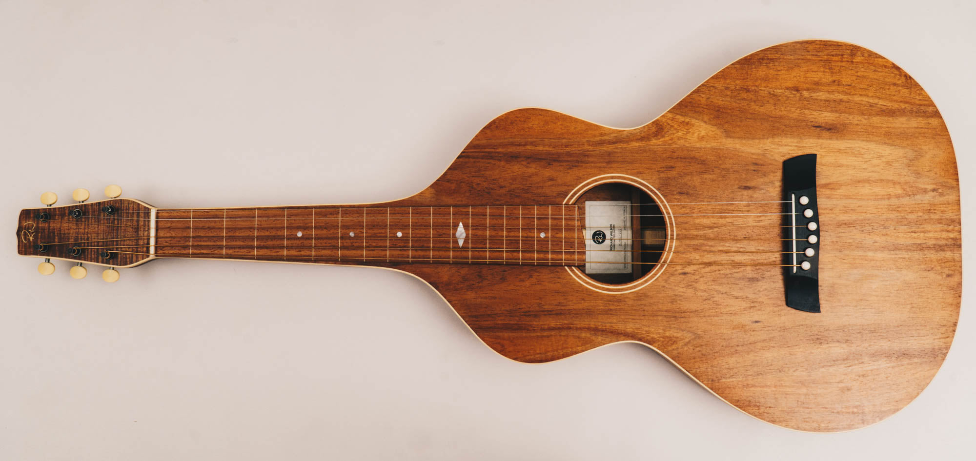 Tasmanian Blackwood Style 3 Weissenborn Acoustic Lap Steel Slide Guitar by master luthier Richard Wilson. Handcrafted in Australia. Serial no. RW1901-222.