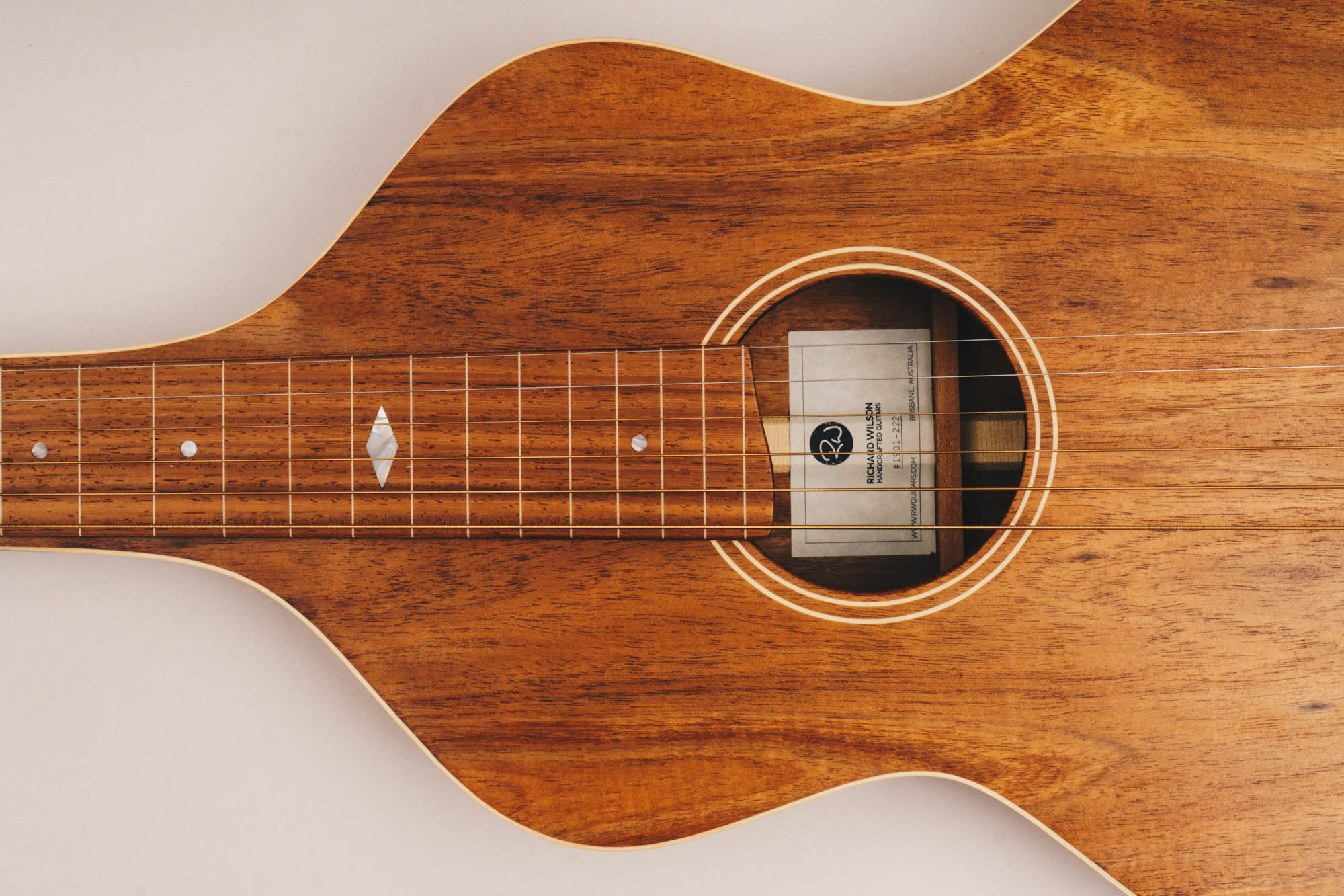 Tasmanian Blackwood Style 3 Weissenborn Acoustic Lap Steel Slide Guitar by master luthier Richard Wilson. Handcrafted in Australia. Serial no. RW1901-222.
