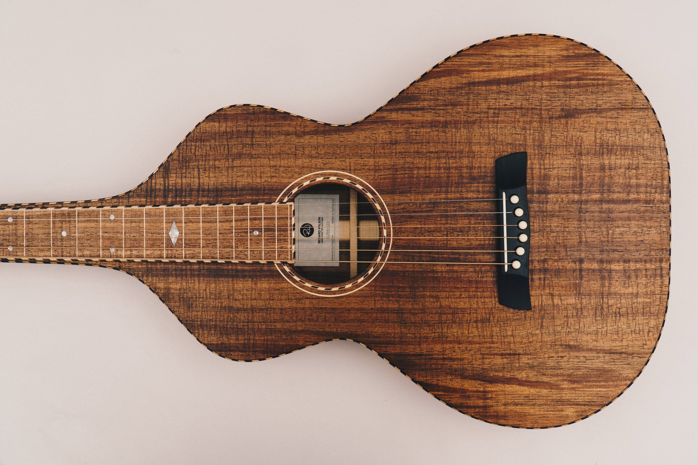 Tasmanian Blackwood Style 4 Weissenborn Acoustic Lap Steel Slide Guitar by master luthier Richard Wilson. Handcrafted in Australia. Serial no. RW1904-225.