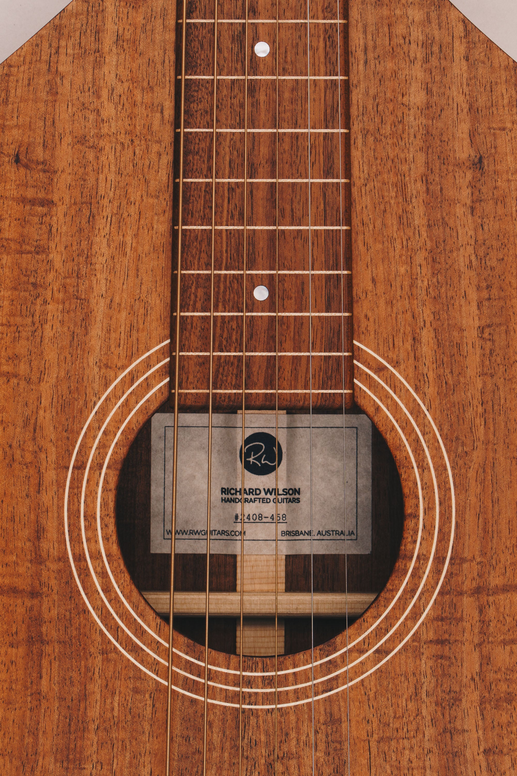 Style 1 Weissenborn Guitar - Tasmanian Blackwood Weissenborn Acoustic Lap Steel Slide Guitar by master luthier Richard Wilson. Handcrafted in Australia. Serial no. RW2408-458.