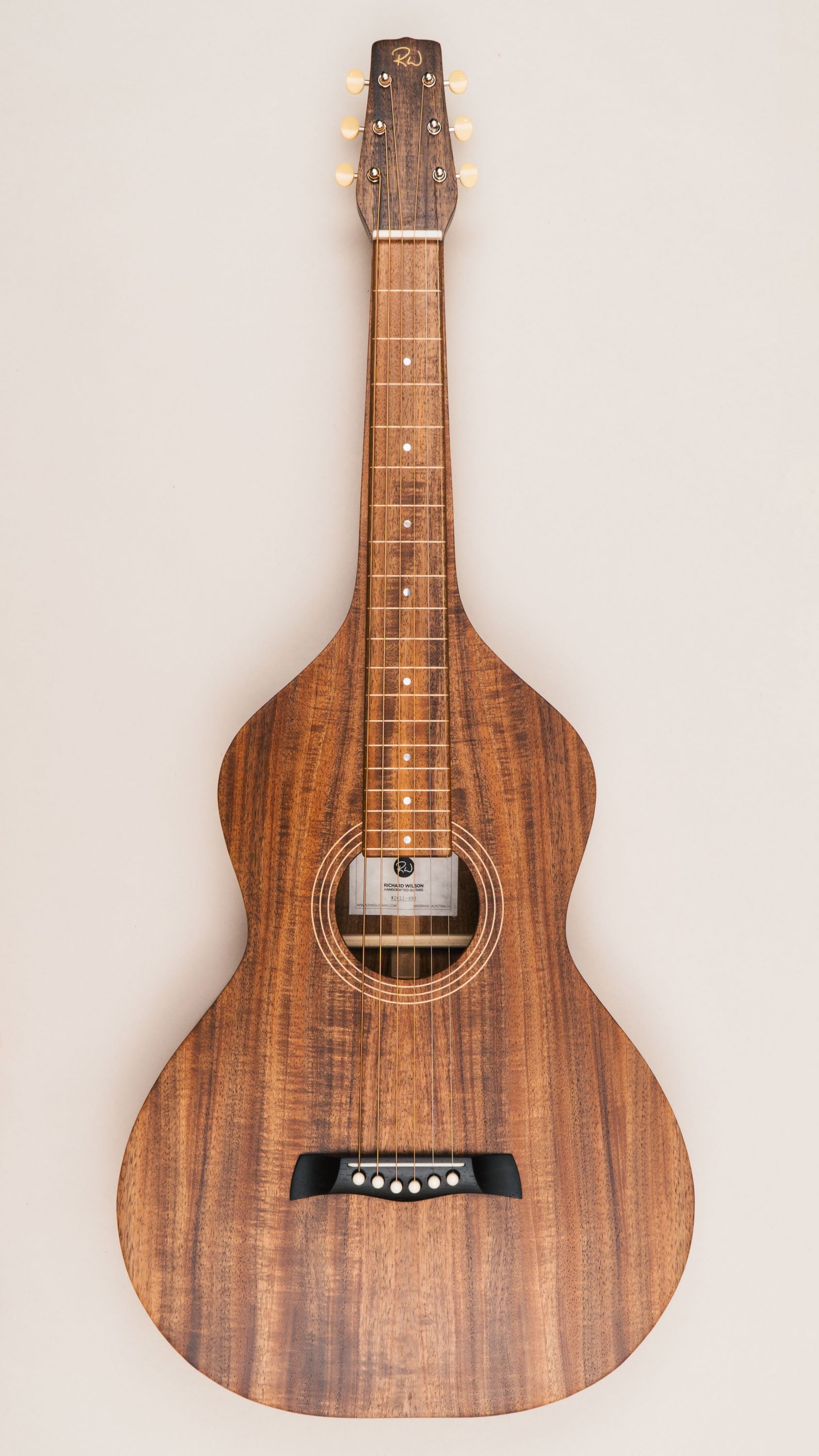 Style 1 Weissenborn Guitar - Tasmanian Blackwood Weissenborn Acoustic Lap Steel Slide Guitar by master luthier Richard Wilson. Handcrafted in Australia. Serial no. RW2611-498.