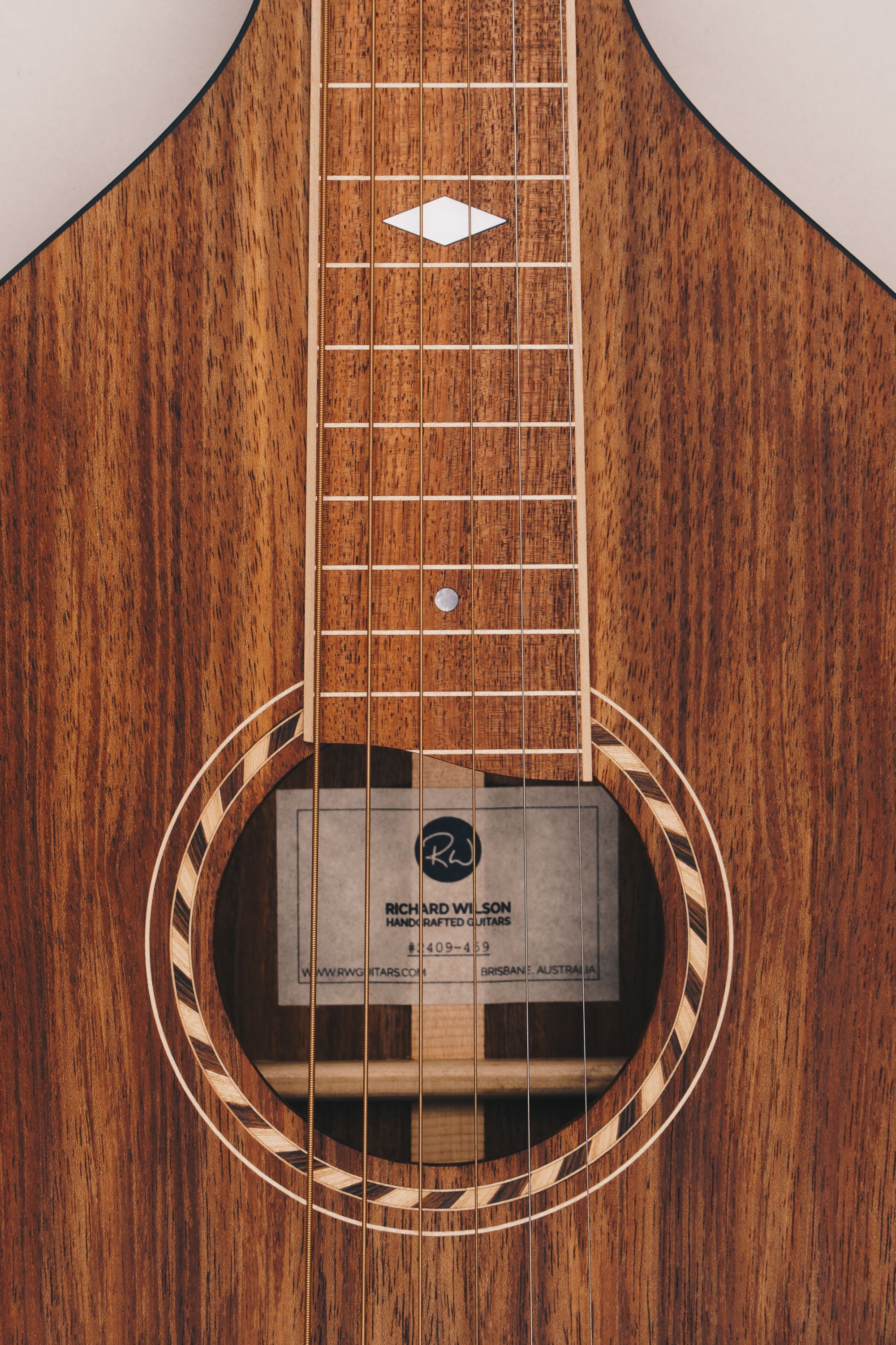 Style 2 Weissenborn Guitar - Tasmanian Blackwood Weissenborn Acoustic Lap Steel Slide Guitar by master luthier Richard Wilson. Handcrafted in Australia. Serial no. RW2409-459.