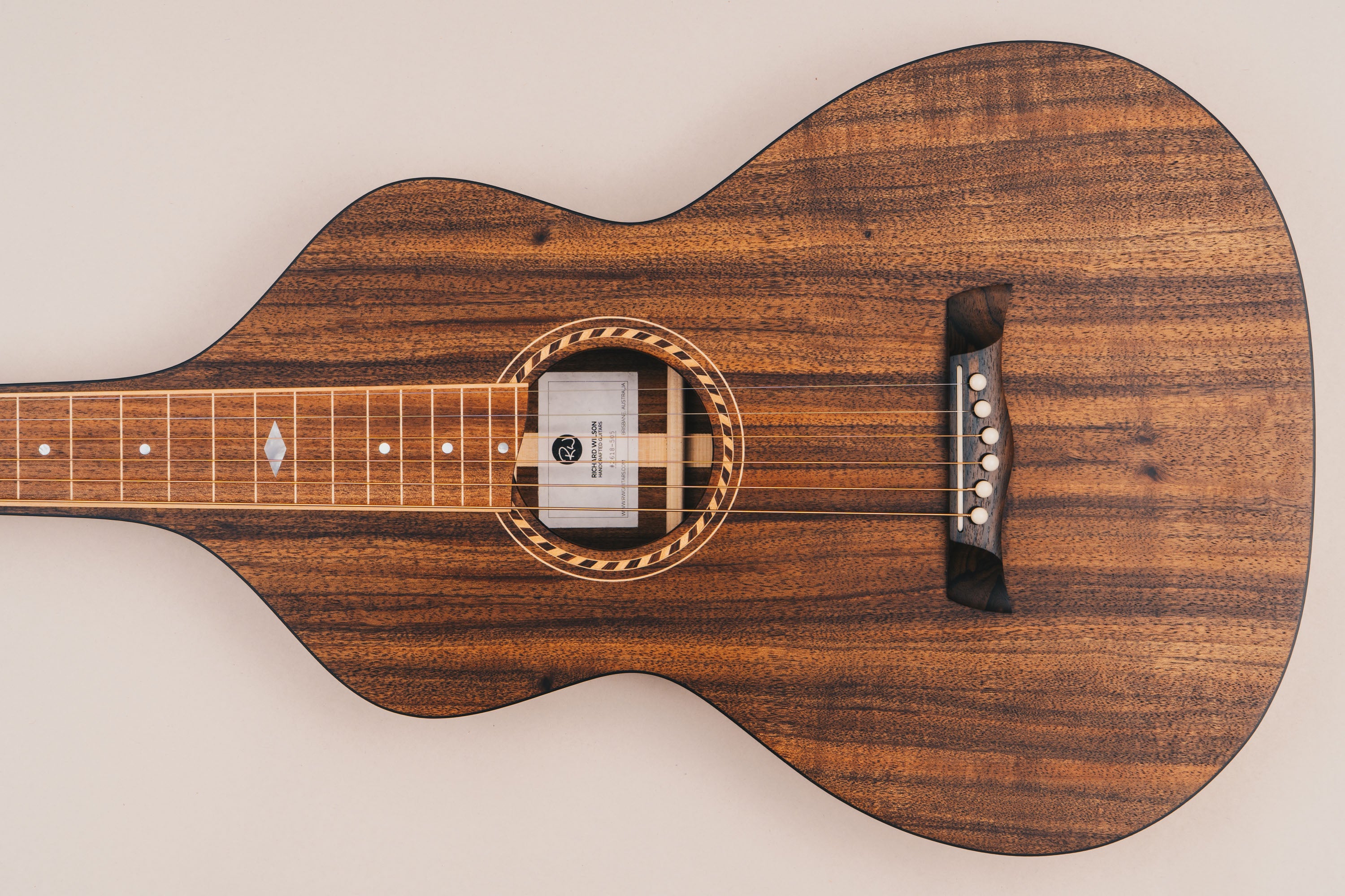 Style 2 Weissenborn Guitar - Tasmanian Blackwood Weissenborn Acoustic Lap Steel Slide Guitar by master luthier Richard Wilson. Handcrafted in Australia. Serial no. RW2618-505.