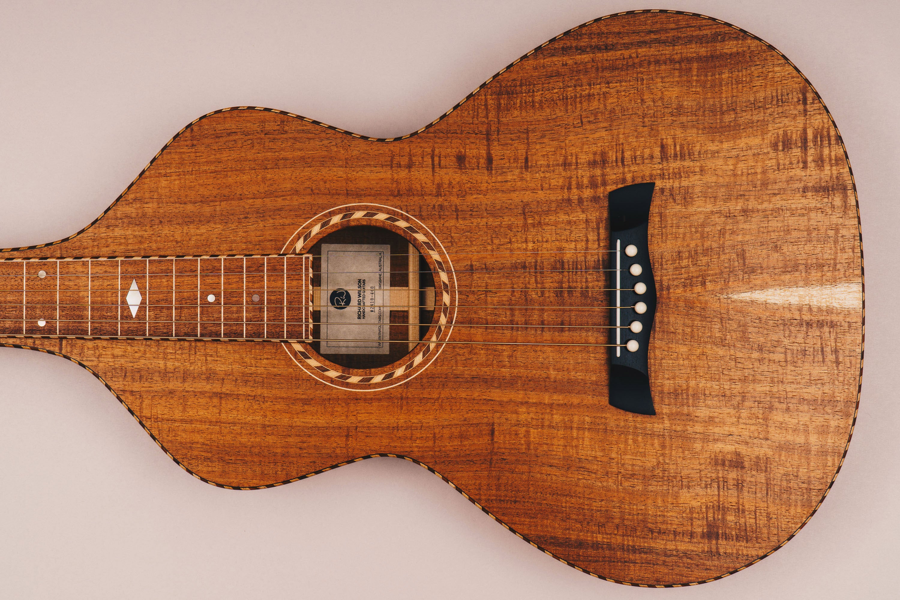 Style 3 Weissenborn Guitar - Tasmanian Blackwood Weissenborn Acoustic Lap Steel Slide Guitar by master luthier Richard Wilson. Handcrafted in Australia. Serial no. RW2468-468.