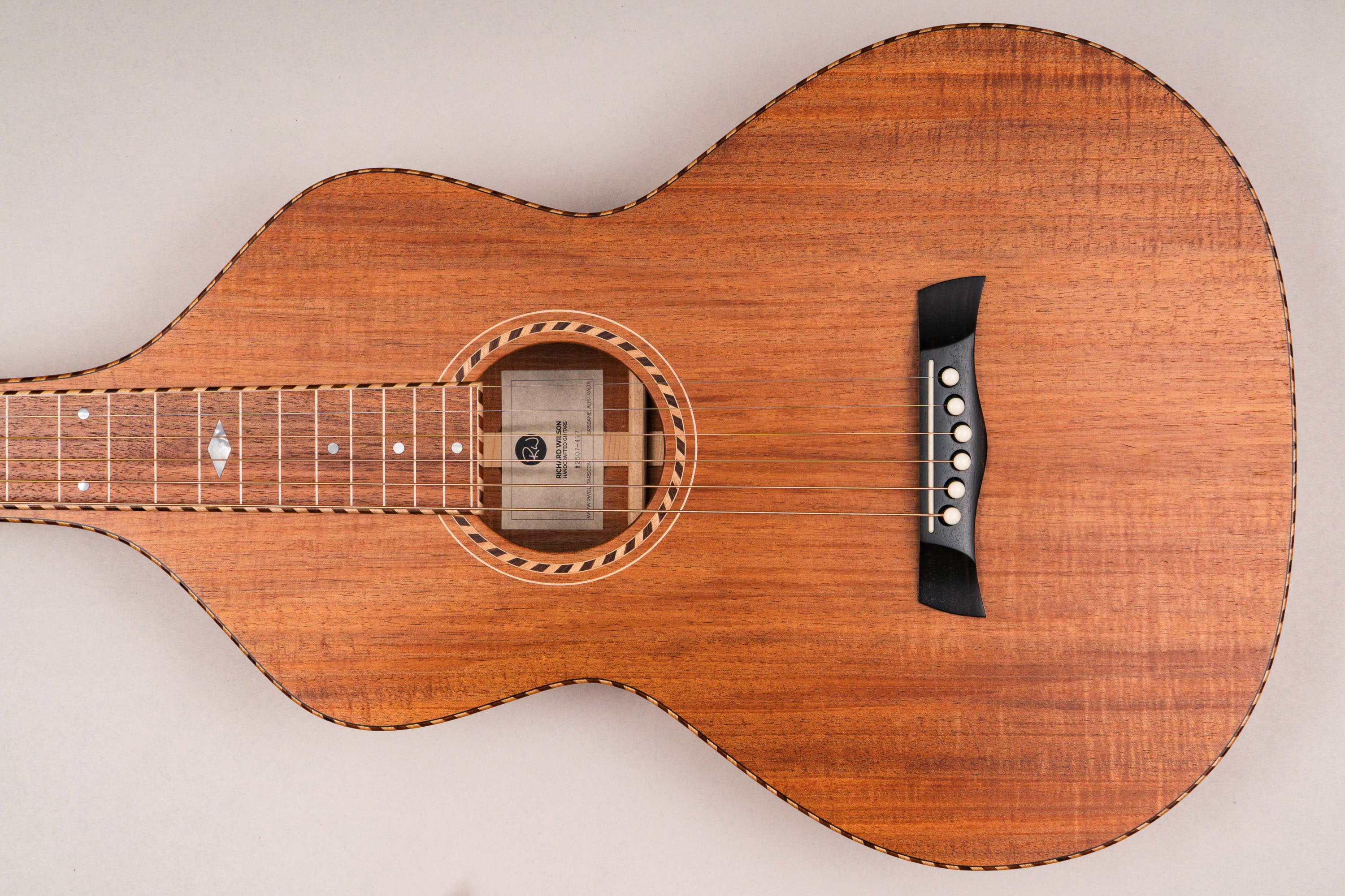 Style 3 Weissenborn Guitar - Tasmanian Blackwood Weissenborn Acoustic Lap Steel Slide Guitar by master luthier Richard Wilson. Handcrafted in Australia. Serial no. RW2507-477.