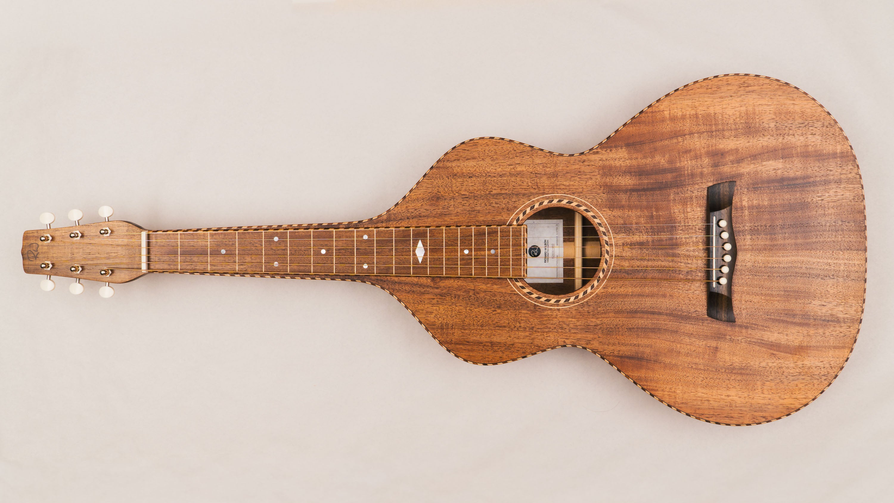 Style 3 Weissenborn Guitar - Tasmanian Blackwood Weissenborn Acoustic Lap Steel Slide Guitar by master luthier Richard Wilson. Handcrafted in Australia. Serial no. RW2606-493.