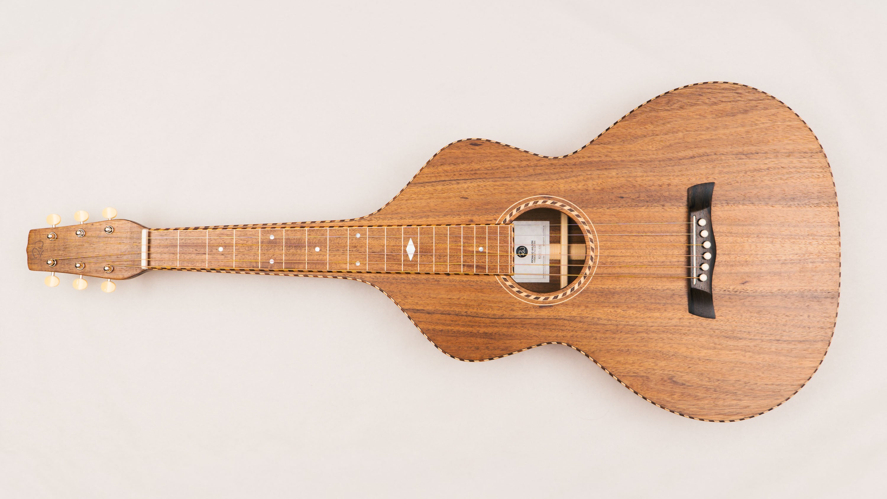 Style 3 Weissenborn Guitar - Tasmanian Blackwood Weissenborn Acoustic Lap Steel Slide Guitar by master luthier Richard Wilson. Handcrafted in Australia. Serial no. RW2607-494.