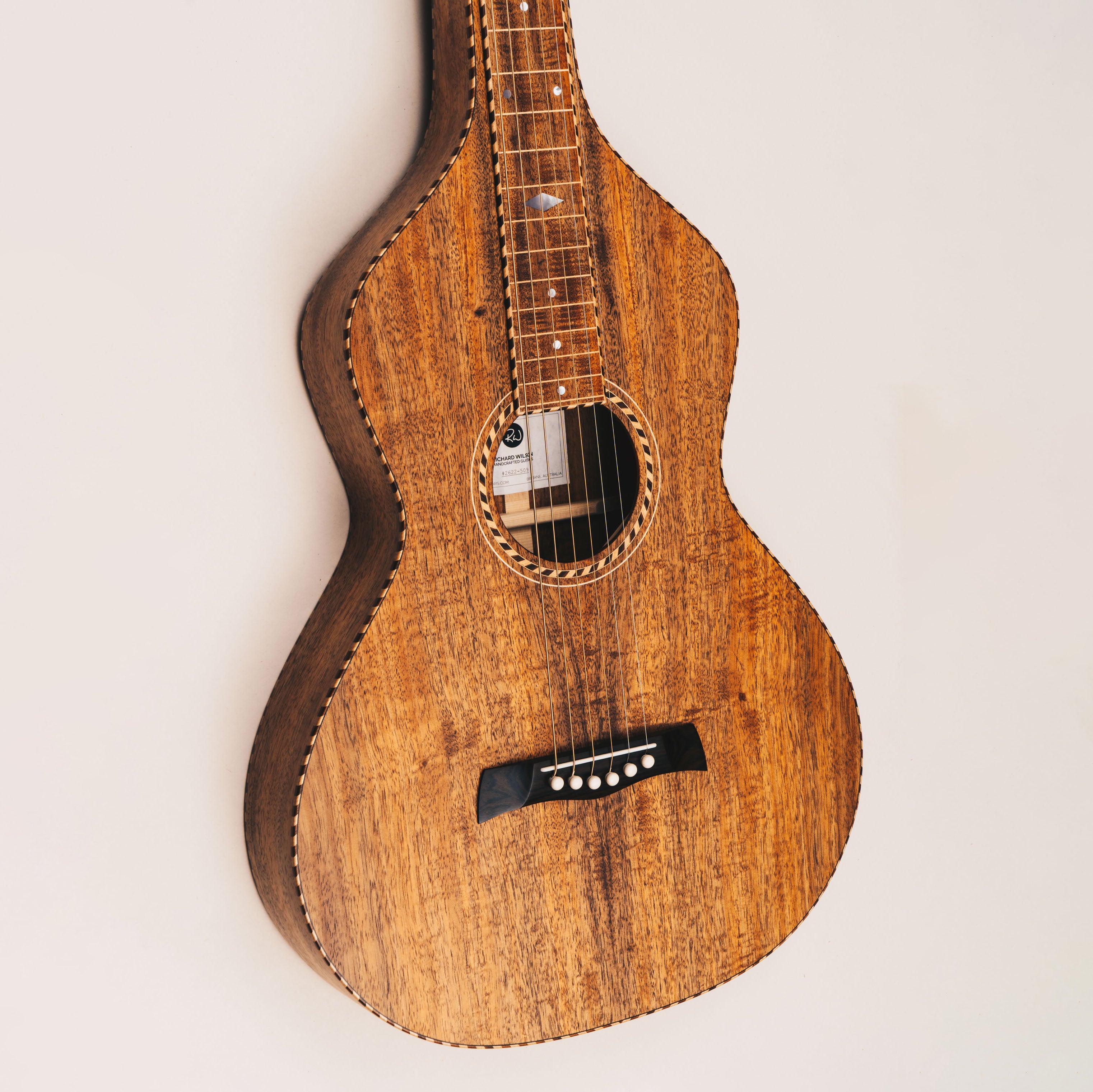 Style 4 Weissenborn Guitar - Tasmanian Blackwood Weissenborn Acoustic Lap Steel Slide Guitar by master luthier Richard Wilson. Handcrafted in Australia. Serial no. RW2622-509.