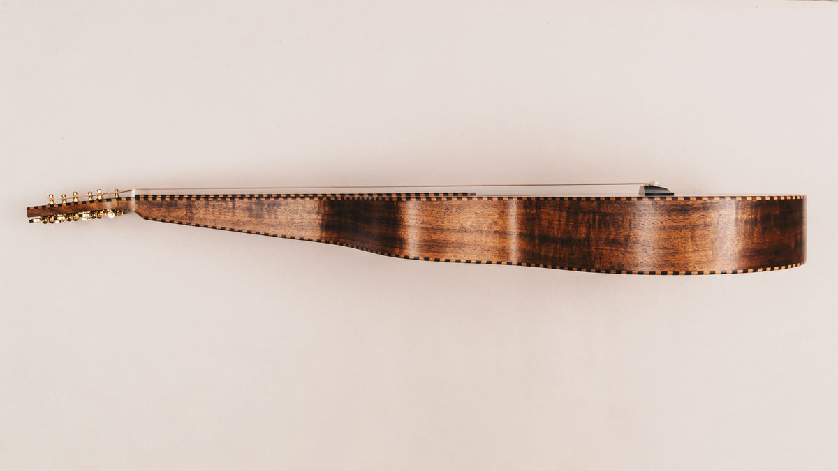 Style 4 Weissenborn Guitar – Tasmanian Blackwood Weissenborn Acoustic Lap Steel Slide Guitar by master luthier Richard Wilson. Handcrafted in Australia. Serial no. RW2626-513.