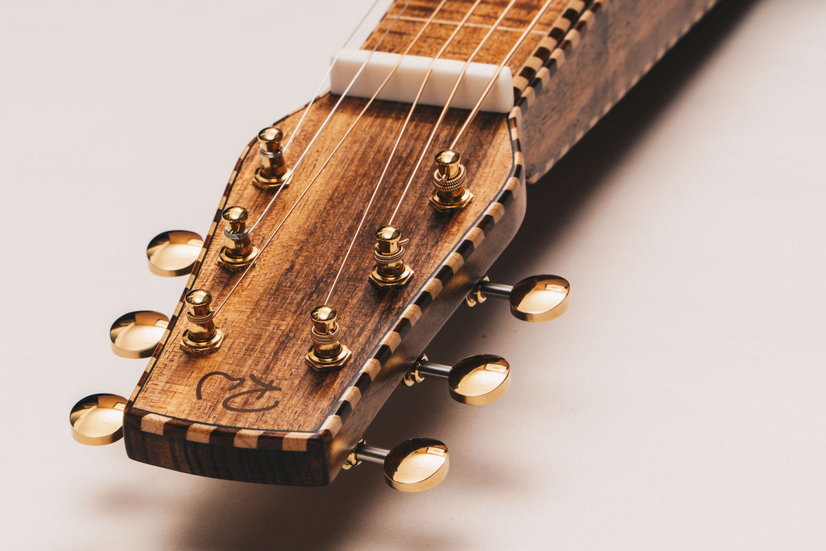 Style 4 Weissenborn Guitar – Tasmanian Blackwood Weissenborn Acoustic Lap Steel Slide Guitar by master luthier Richard Wilson. Handcrafted in Australia. Serial no. RW2626-513.