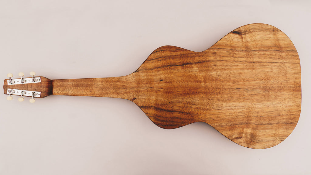 Hawaiian Koa Style 1 Weissenborn Acoustic Lap Steel Slide Guitar by master luthier Richard Wilson. Handcrafted in Australia. Serial no. RW1906-227.