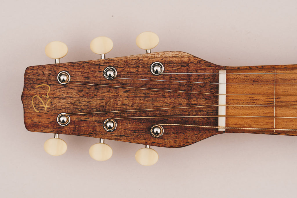 Hawaiian Koa Style 1 Weissenborn Acoustic Lap Steel Slide Guitar by master luthier Richard Wilson. Handcrafted in Australia. Serial no. RW1906-227.