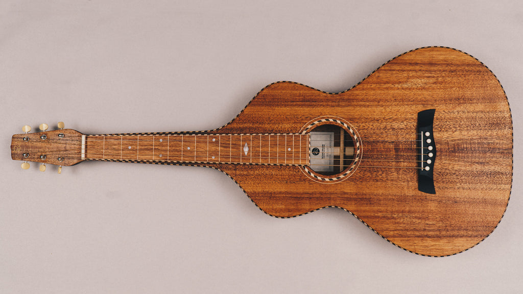 Hawaiian Koa Style 3 Weissenborn Acoustic Lap Steel Slide Guitar by master luthier Richard Wilson. Handcrafted in Australia. Serial no. RW1927-247.