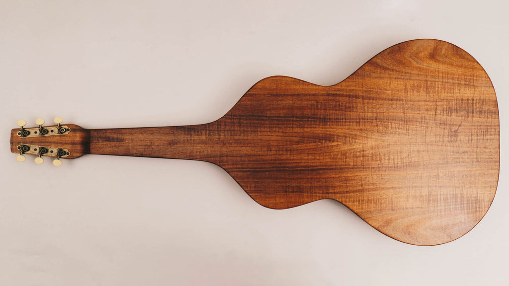 Tasmanian Blackwood & Bunya Style 3 Weissenborn Acoustic Lap Steel Slide Guitar by master luthier Richard Wilson. Handcrafted in Australia. Serial no. RW1903-224.