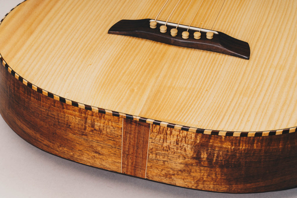 Tasmanian Blackwood & Bunya Style 3 Weissenborn Acoustic Lap Steel Slide Guitar by master luthier Richard Wilson. Handcrafted in Australia. Serial no. RW1903-224.